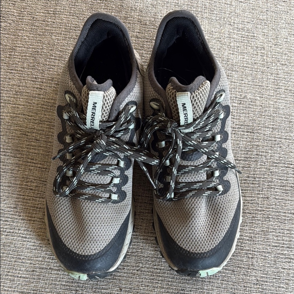 Merrell Gray and Black Hiking Shoes with Reflective Laces